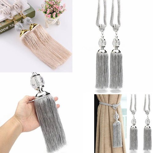 2 Pieces - Crystal Tieback, Curtain Holder, Pink Color. - BusDeals
