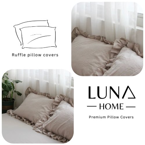 2 pieces Set Premium Soft Quality Pillow Covers, Cappuccino Color - BusDeals