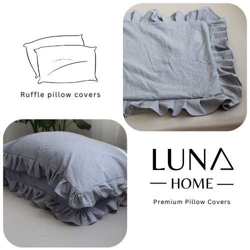 2 pieces Set Premium Soft Quality Pillow Covers, Coint Grey Color - BusDeals