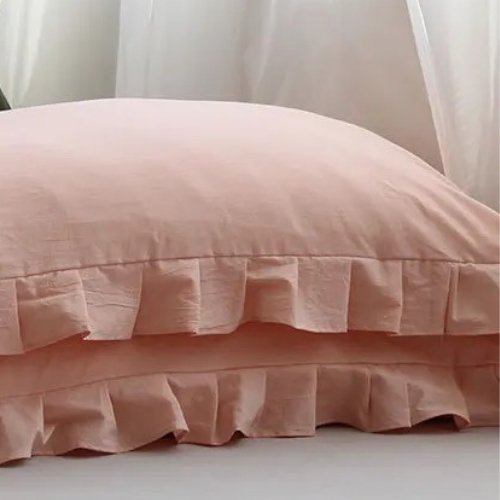 2 pieces Set Premium Soft Quality Pillow Covers, Peach Color - BusDeals