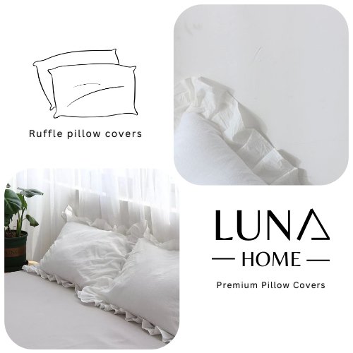 2 pieces Set Premium Soft Quality Pillow Covers, White Color - BusDeals
