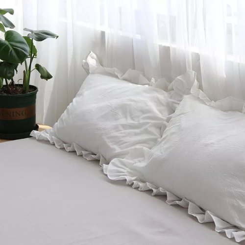 2 pieces Set Premium Soft Quality Pillow Covers, White Color - BusDeals