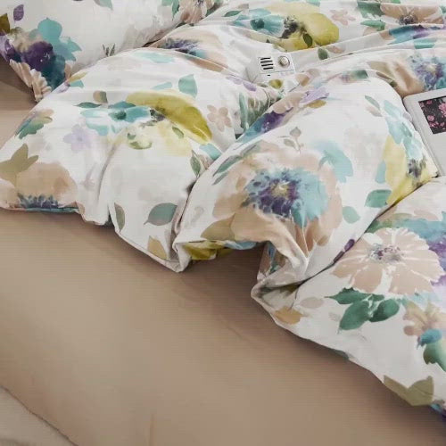 Queen/Double size 6 pieces Bedding Set without filler , Chic Floral Design -BusDeals Today
