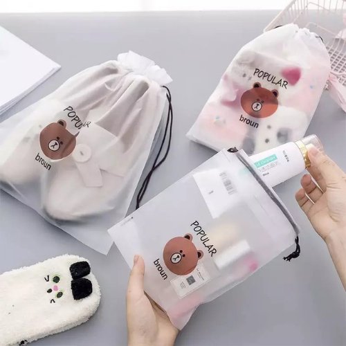 3 pieces Dustproof Travel Storage Bag, Bear Design -BusDeals Today
