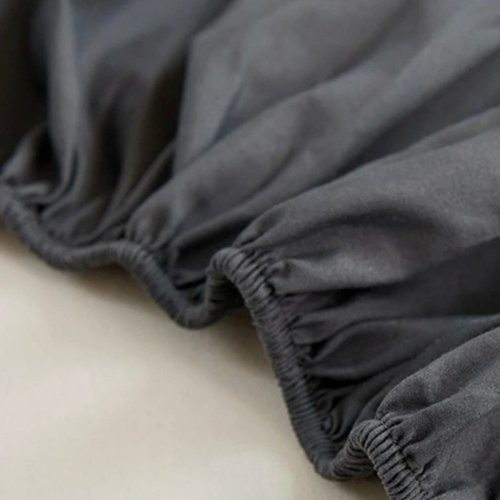 3 Pieces Fitted Bedsheet Set, Plain Black Color, Various Sizes, BusDeals Today