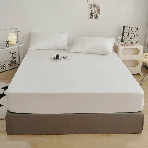 3 Pieces Fitted Bedsheet Set, Plain White Color, Various Sizes, BusDeals Today