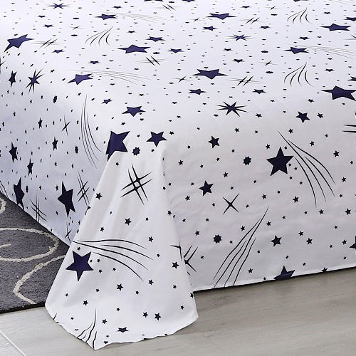 3 Pieces Bedsheet Set, Blue Stars Design. - BusDeals Today