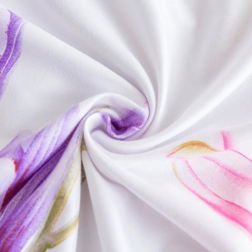 3 Pieces bedsheet set, Floral design white color - BusDeals Today