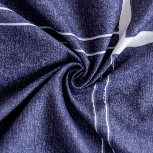 3 Pieces bedsheet set, Geometric design navy blue color - BusDeals Today 