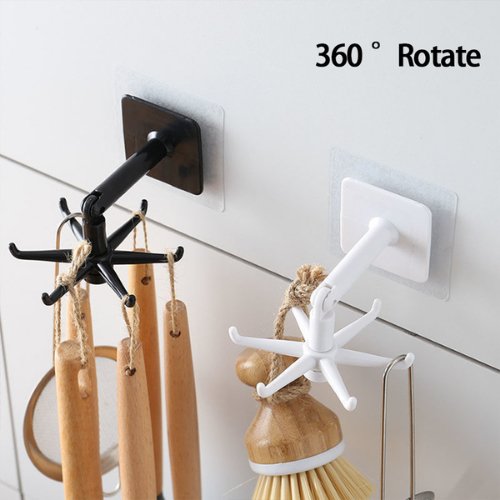 360 Degree Rotating Hook Organizer, Wall Mounted Hanger -BusDeals Today