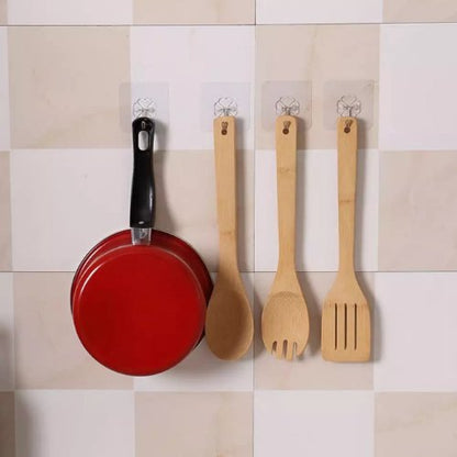 4 pieces set Transparent Adhesive Wall Hooks - BusDeals