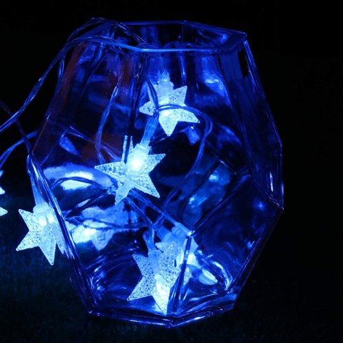 6M 30pcs Star LED String Light, Decorative Light for Indoor, Blue Color. - BusDeals