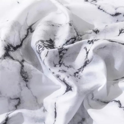 Queen size marble design, bedding set of 6 pieces.