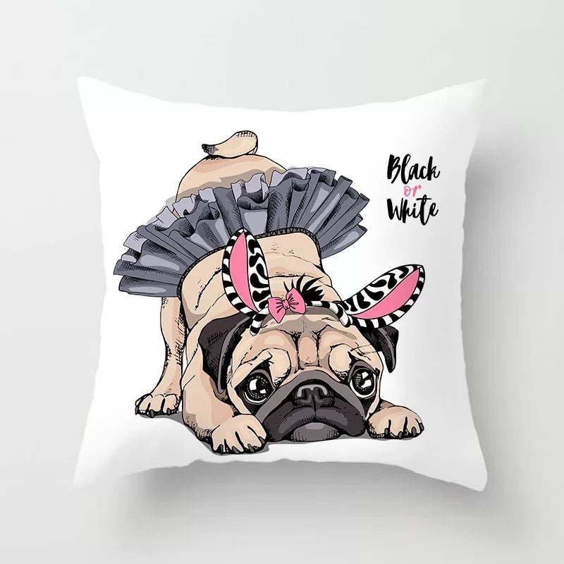 Ballerina Dog Design Cushion Cover. - BusDeals