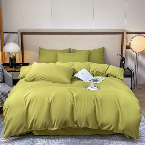 Basic King size 6 pieces, Luna Home Premium Quality Duvet Cover Set. Pistage color. - BusDeals
