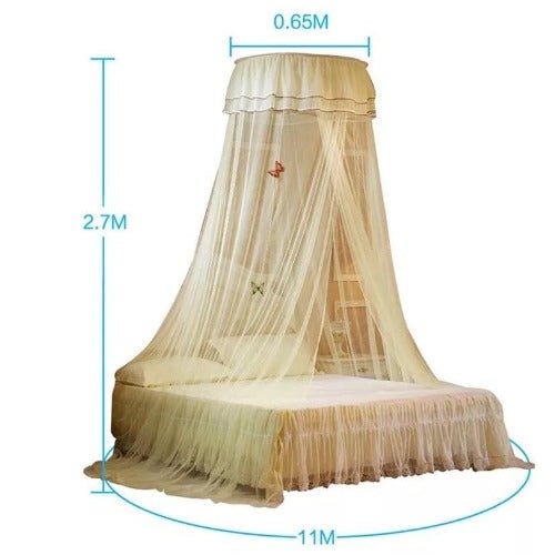 Bed canopy net - yellow color. - BusDeals