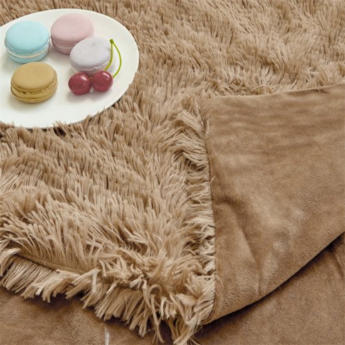 Blanket Soft Fluffy Fur Korean Style, Cappuccino. - BusDeals