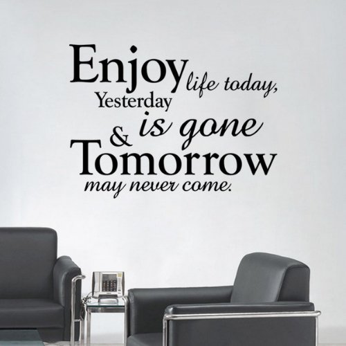 Enjoy life today design, Vinyl wall decals home decor, Wall sticker - BusDeals
