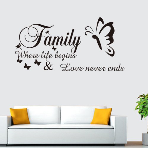 Family where life begins design, Vinyl wall decals home decor, Wall sticker - BusDeals