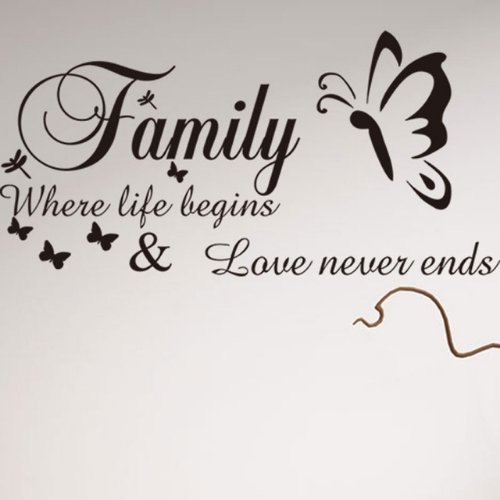 Family where life begins design, Vinyl wall decals home decor, Wall sticker - BusDeals