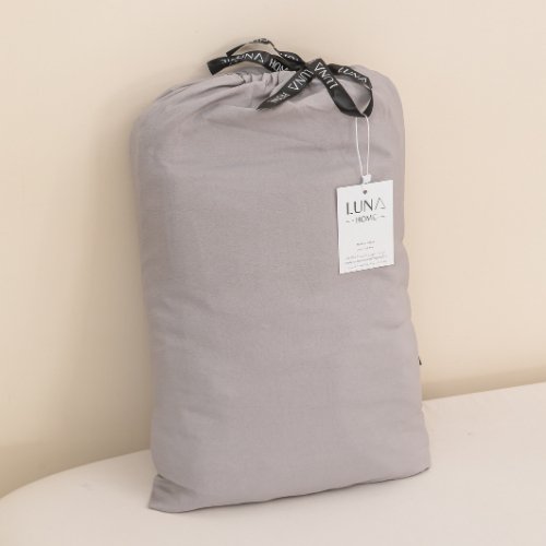 Faux Linen King size 6 Pieces Duvet (Comforter) Cover Set, Plain Gray color. - BusDeals