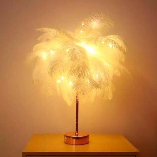 Feather tree lampshade lights , Creative bedroom decoration pearl white color - BusDeals