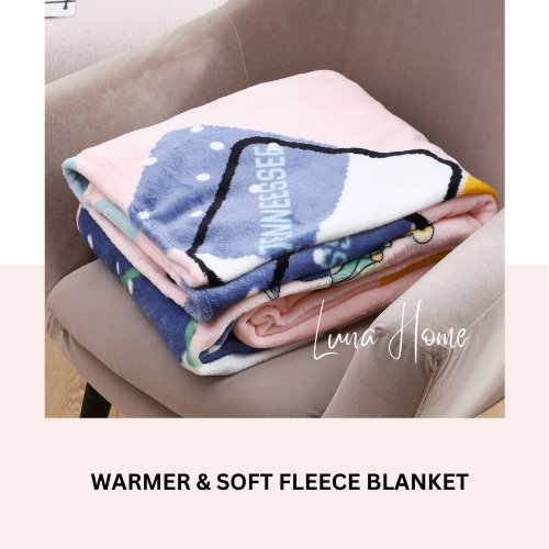 Fleece Blanket 200*230cm Super Soft Throw Pink Color with Teddy. - BusDeals
