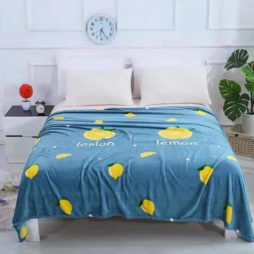 Fleece blanket, lemon design. - BusDeals