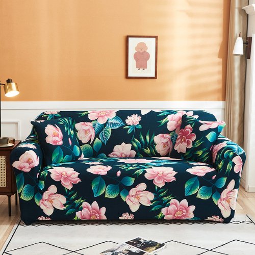 Four Seater Slipcover Pink Floral Design. - BusDeals