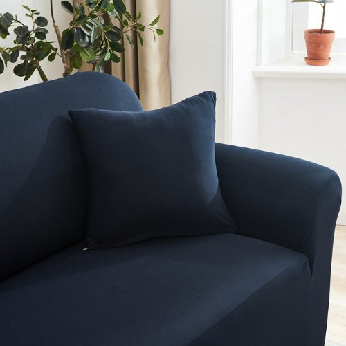 Four Seater Sofa Cover, Plain Blue Color. - BusDeals