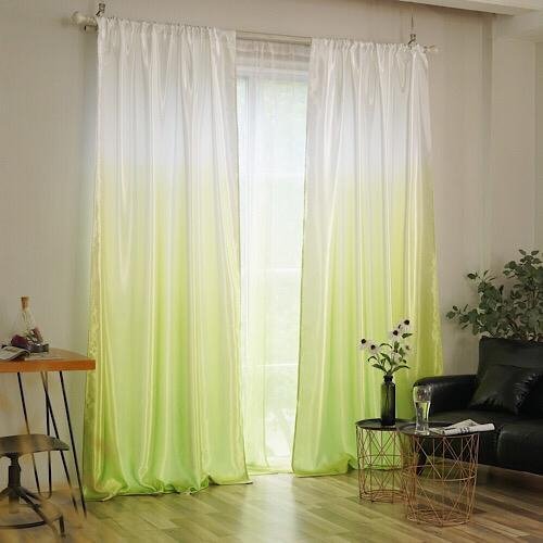 Green ombre design, curtains window decor, set of 2 pieces. - BusDeals
