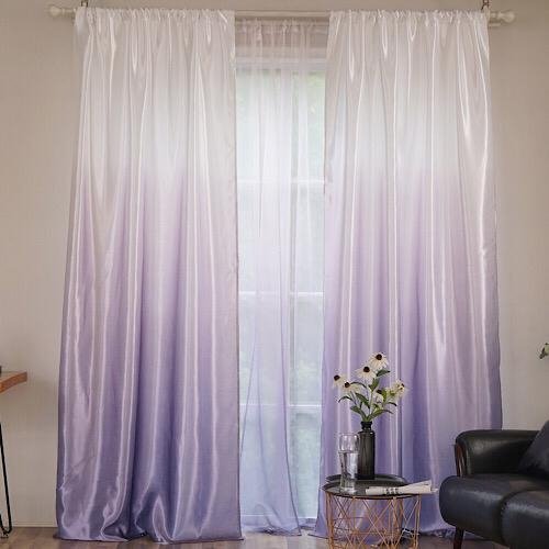 Grey ombre design, curtains window decor, set of 2 pieces. - BusDeals