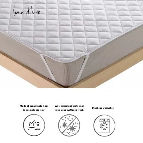 King Size 180*200cm, White Mattress Protector Pad, Vacuum packed. - BusDeals