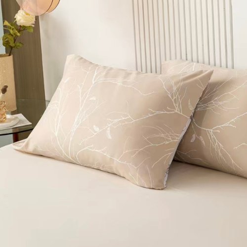 King Size 6 Pieces, Reversible Duvet Cover Set, Pine Brown Color, Twigs Design - BusDeals