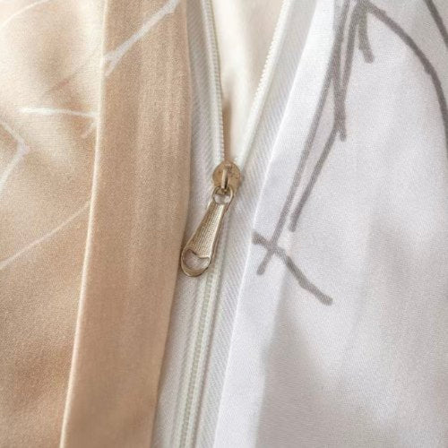 King Size 6 Pieces, Reversible Duvet Cover Set, Pine Brown Color, Twigs Design - BusDeals