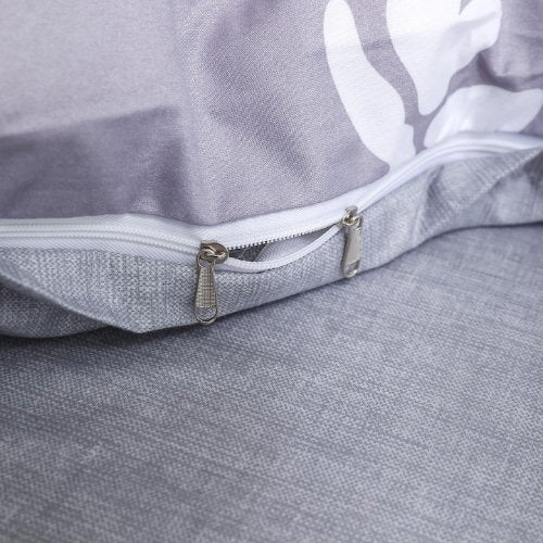 King Size 6 Pieces set, Reversible Modern Gray color Bedding Set Without Filler. - BusDeals