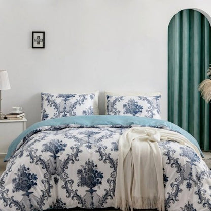 King size 6 pieces without filler, Bohemia design navy color, Bedding Set - BusDeals