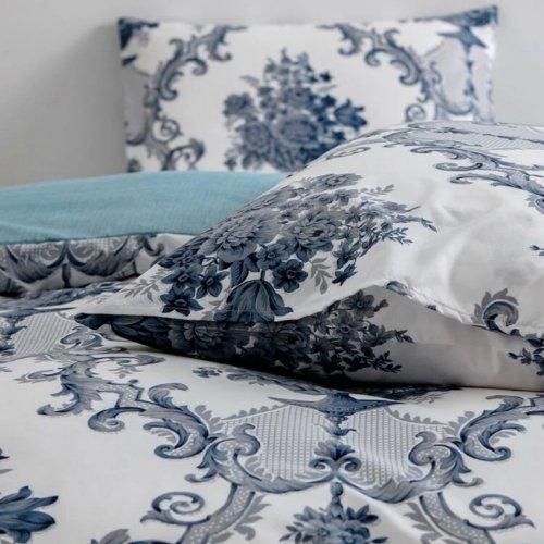 King size 6 pieces without filler, Bohemia design navy color, Bedding Set - BusDeals