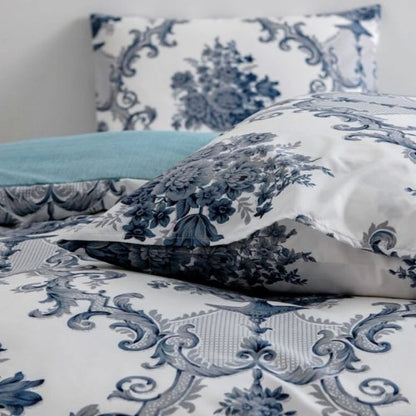 King size 6 pieces without filler, Bohemia design navy color, Bedding Set - BusDeals