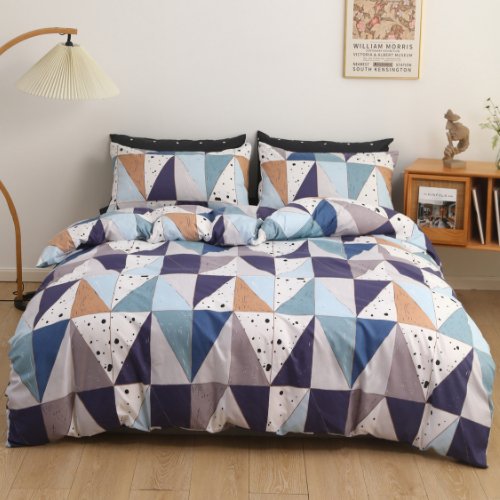 King size bedding set 6 pieces without filler, Geometric & Dots design - BusDeals