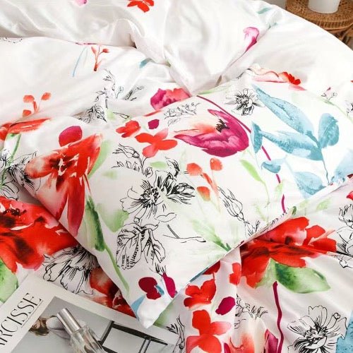 King size bedding set of 6 pieces, Floral design. - BusDeals