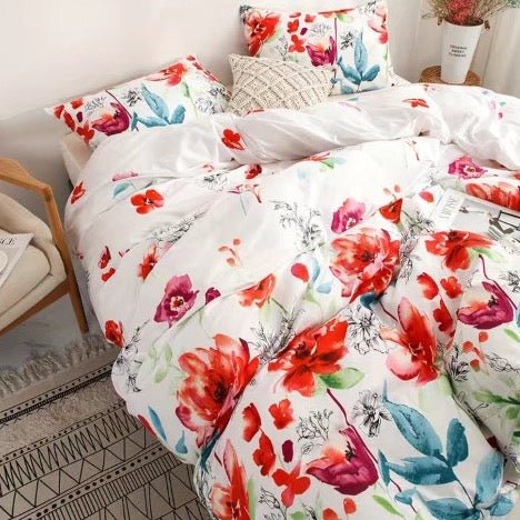 King size bedding set of 6 pieces, Floral design. - BusDeals