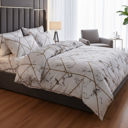 King size bedding set of 6 pieces, Marble design. - BusDeals