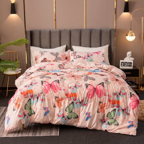 King Size Comforter set of 4 pieces, Butterfly design. - BusDeals