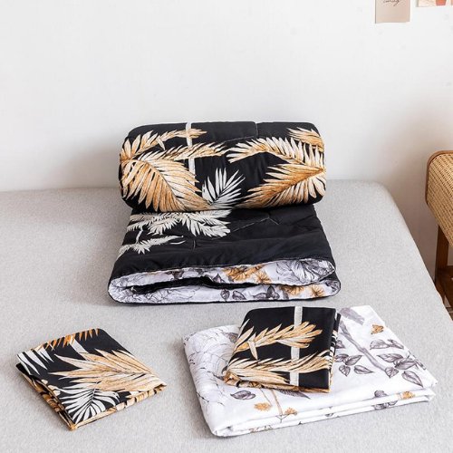 King Size Comforter set of 4 pieces, Palm Leaves design. - BusDeals