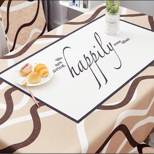 Large (140*210 CM) Table linen waterproof, brown print design. - BusDeals