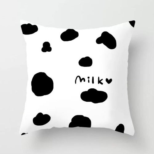 Love Milk Cushion Cover, Black and White color. - BusDeals