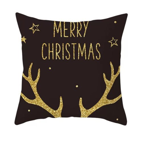 Modern decorative cushion cover, Black with christmas design - BusDeals