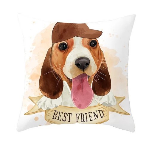 Modern decorative cushion cover, Cute dog design - BusDeals