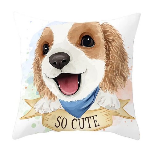 Modern decorative cushion cover, Cute puppy design - BusDeals